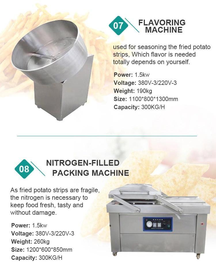 Snack Maker Semi Automatic Long Potato French Fries Making Machine