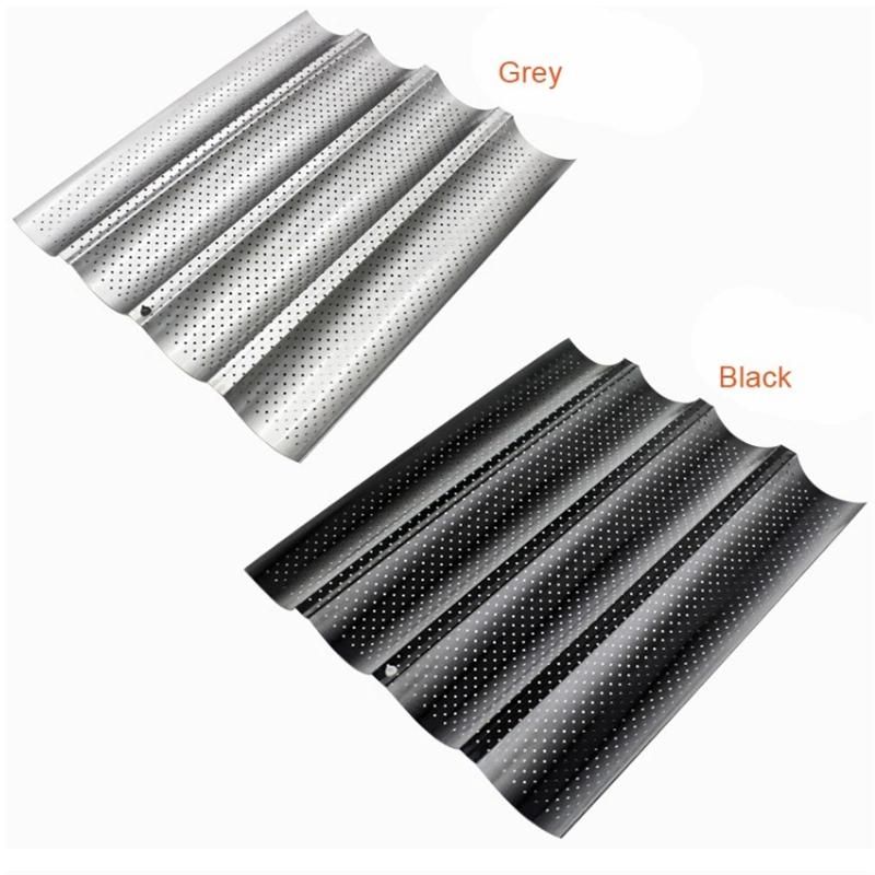 Perforated 3-Slot Molds Heat-Resistant Baguette Baking Tray French Bread Pan