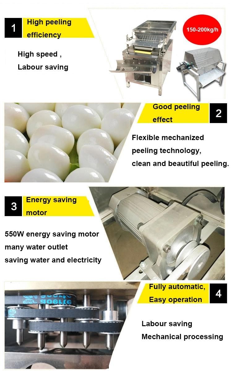 High Performance Stainless Steel Quail Egg Shelling Peeling Machine