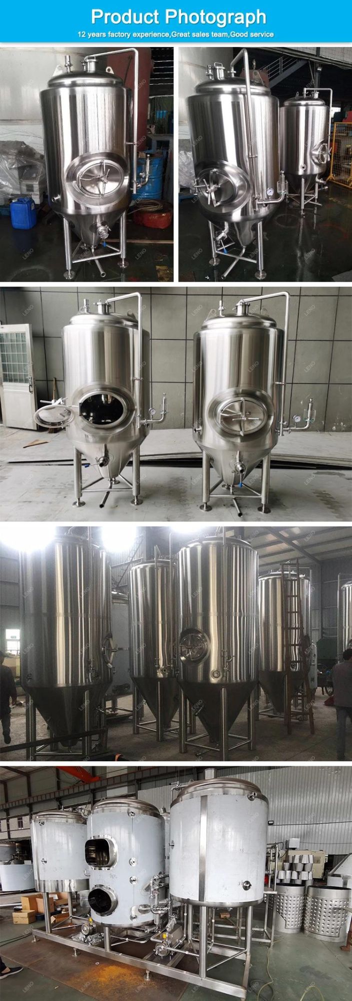 Leno Fermenter 500L Cooling Jacket Beer Fermentation Tank Beer Inox Fermentation Tank