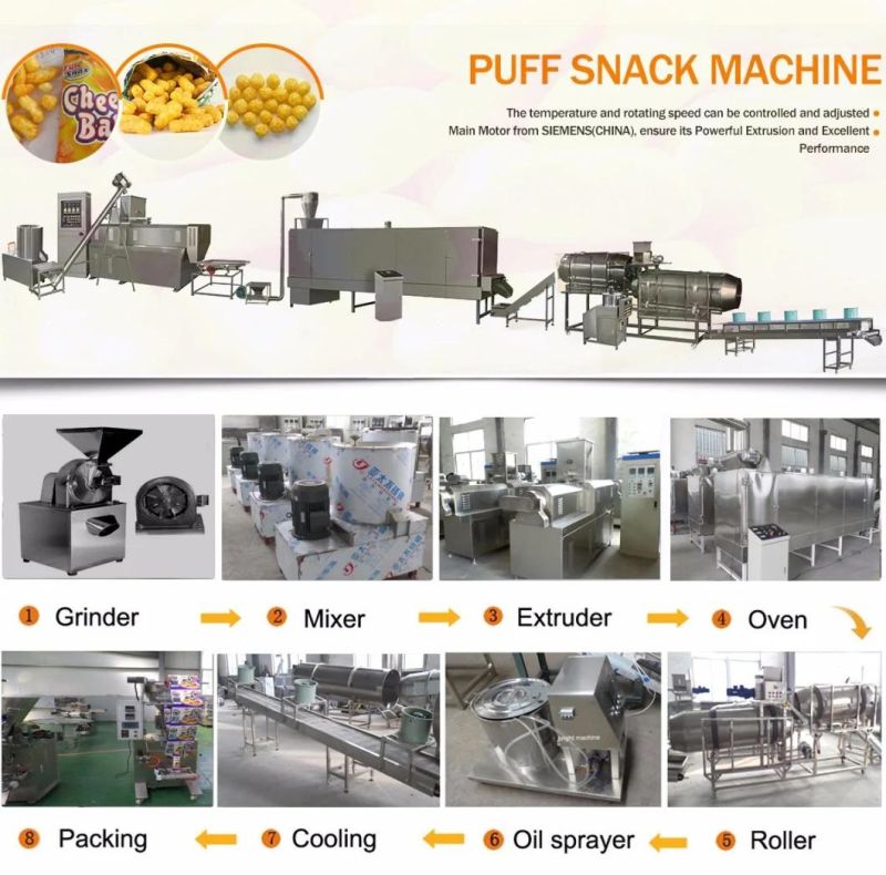 Twin Screw Puff Corn Chips Snacks Food Making Equipment Price