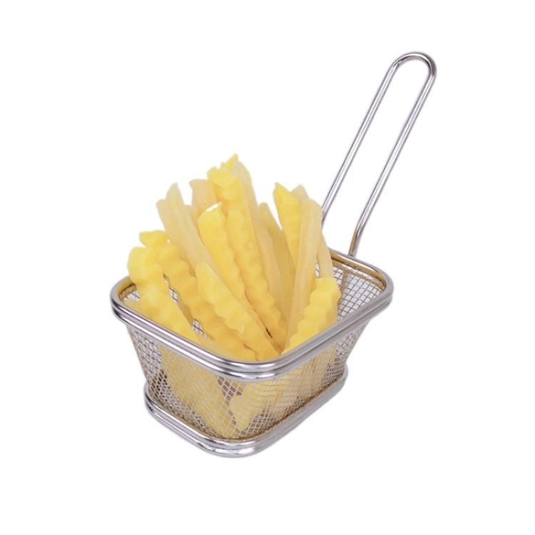Table Serving Rectangular Stainless Steel Fryer Baskets Strainer French Fries Holder Small Fry Basket