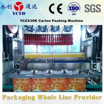 YCZX-20K case packaging machine for beverage drinking, mineral pure water, neck grasping ...