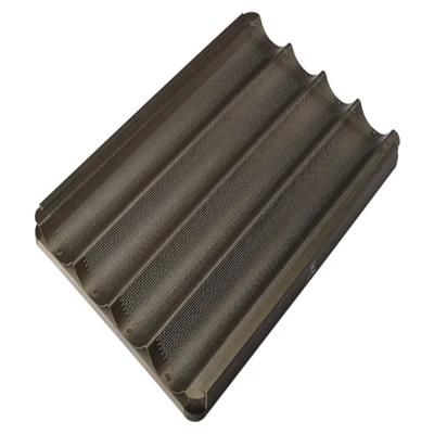 Rk Bakeware China-5 Loaf Glazed Filet Inox Baguette / French Bread Pan