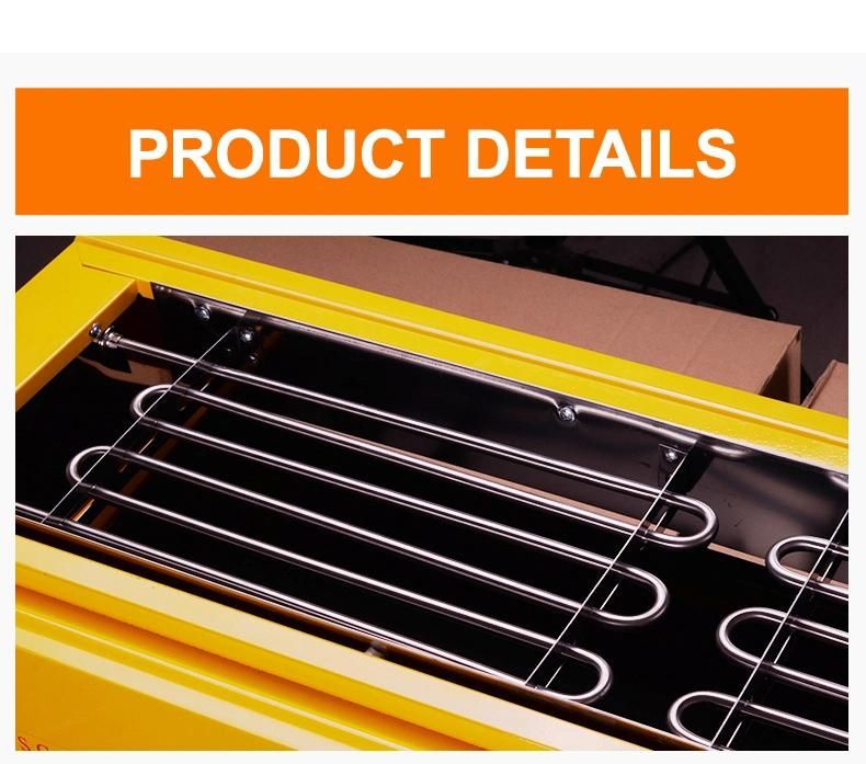Commercial Single-Head Yellow Painted Electric BBQ Grill with Temperature Control Knob