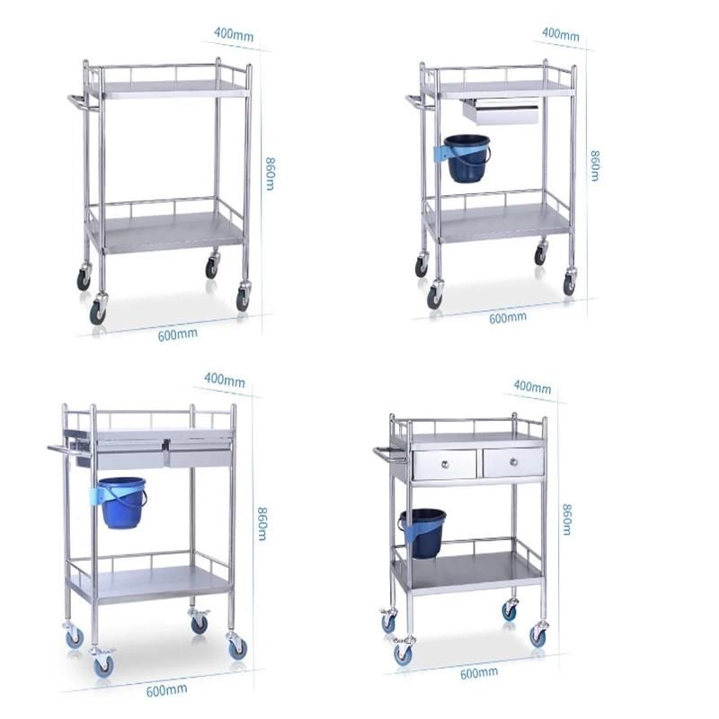 Stainless Steel Surgical Instrument Cart Operating Instrument Trolley