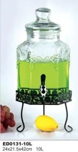 Glass Beverage Jar Juice Jar Beverage Dispenser