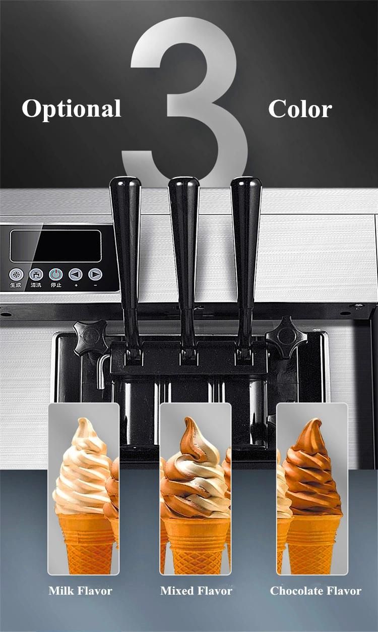 Commercial 3 Flavor Soft Serve Ice Cream Machine
