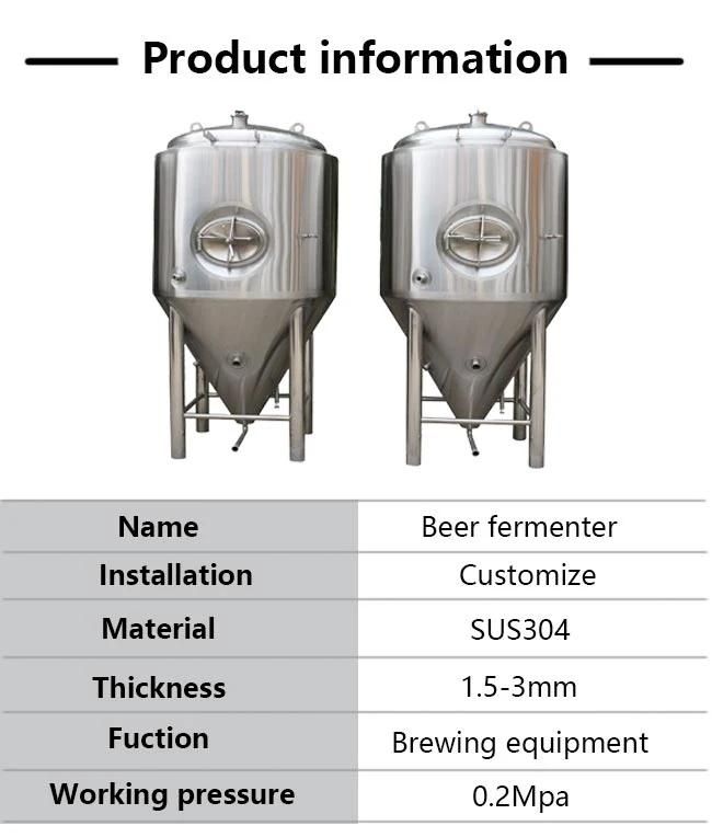 2000L Stainless Steel Conical Fermentaion Tank for Brewery