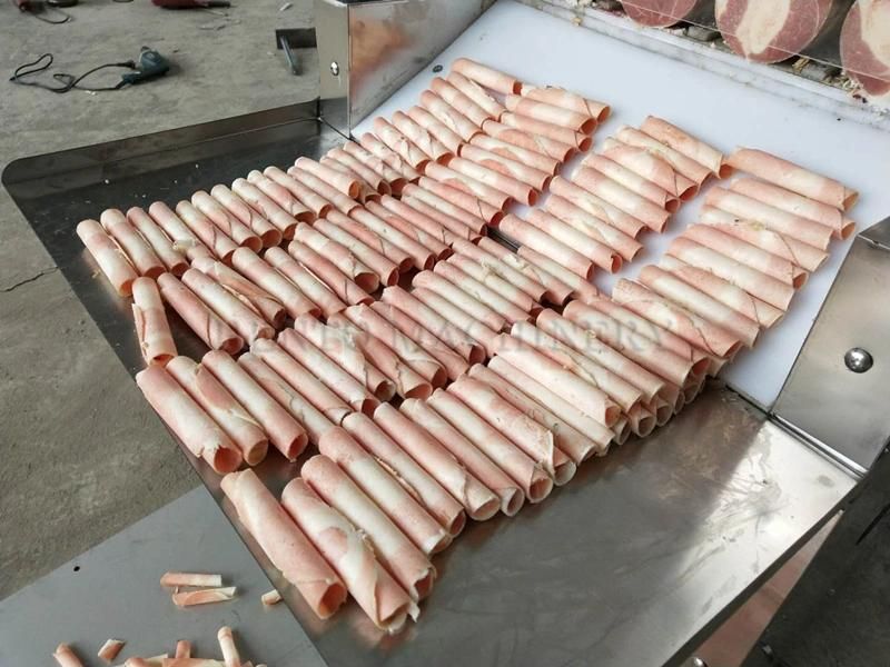 Easy Operation Frozen Sheep Beef Meat Roll Slicing Machine / Bacon Slicing Machine / Ham Sausage Slicing Machine