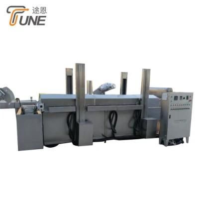 Continuous Automatic Gas Cassava Chips Chin Chin Nuts Fish Belt Frying Oil Filtering ...
