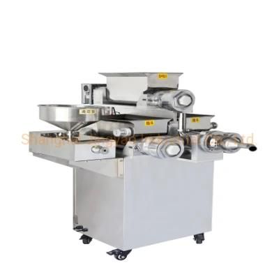 Chocolate Cream Filled Flower Biscuit Machine PLC Control Mini Mooncake Mochi Taro Ball ...