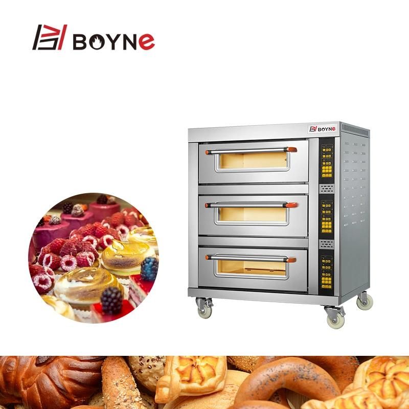 Bakery Shop Three Deck Three Trays Microcomputer Electric Baking Oven