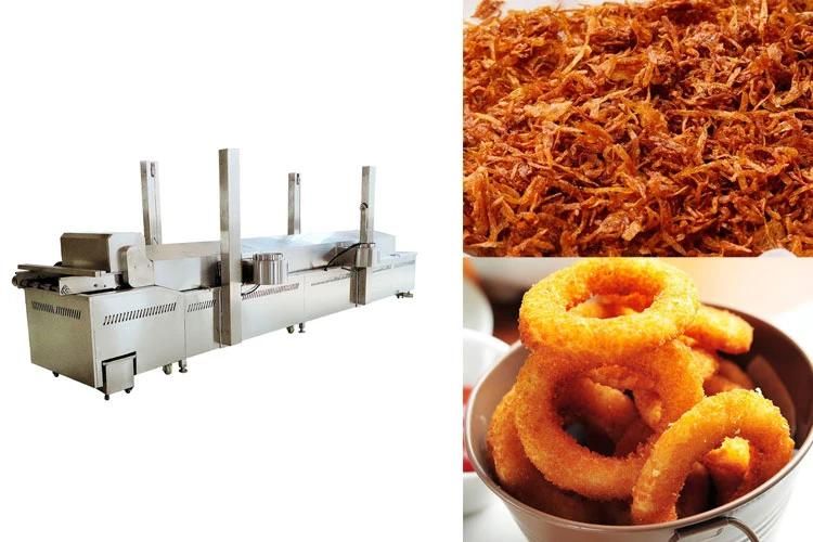 High Quality Continuous Oil Frying Machine Industrial Conveyor Onion Fryer