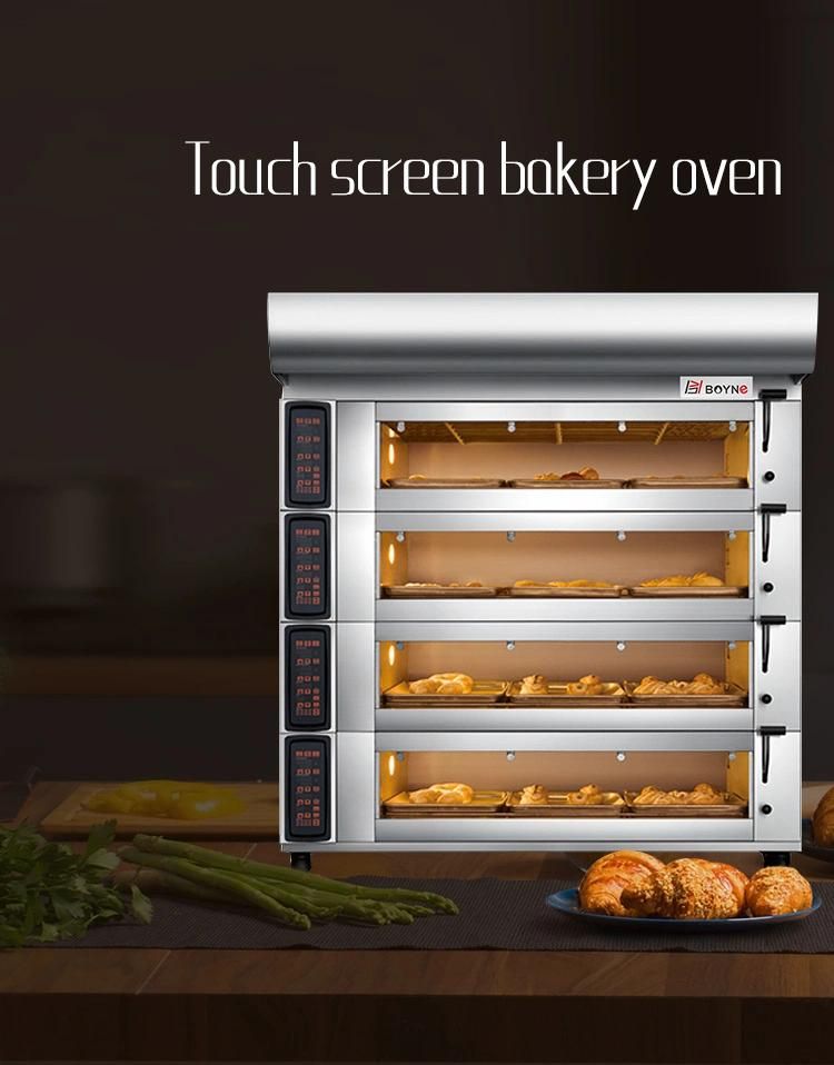 Commercial Touch screen Four Deck Eight Trays Bread Oven