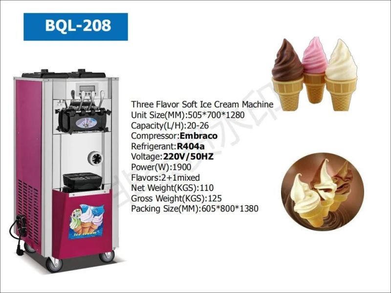 Best Price Small Soft Serve Ice Cream Machine with 3 Flavors