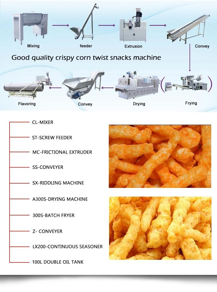 Automatic Cheetos Corn Kurkure Snacks Food Extruder Making Machine