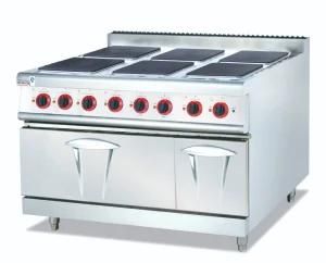 Electric Cooking Range 4 Plate Electric Cooker on Open Cupboard for Hotel