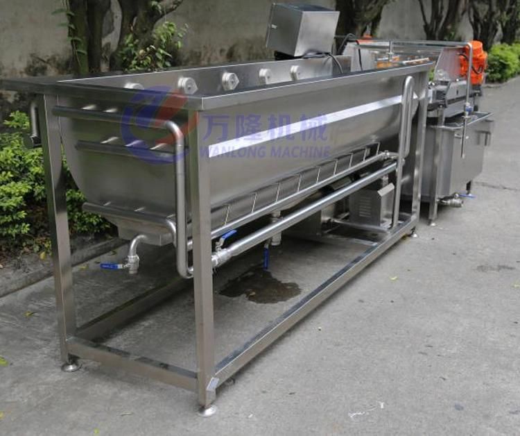 Spinach Cutting Line with Bubble Washing, Vibration Dehydration Vegetable Washing Processing Line