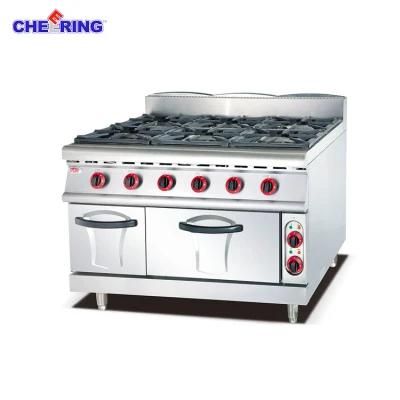 Cheering Industrial Gas Range with 6 Burner &amp; Electric Oven