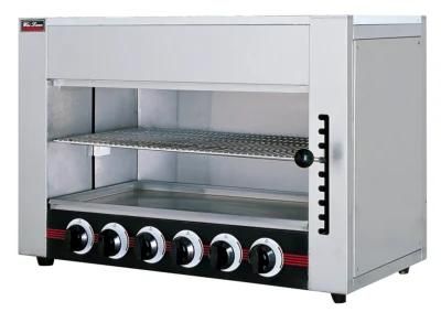 Commercial Countertop BBQ Salamander Machine Lift Gas Salamander Grill with 6 Burners