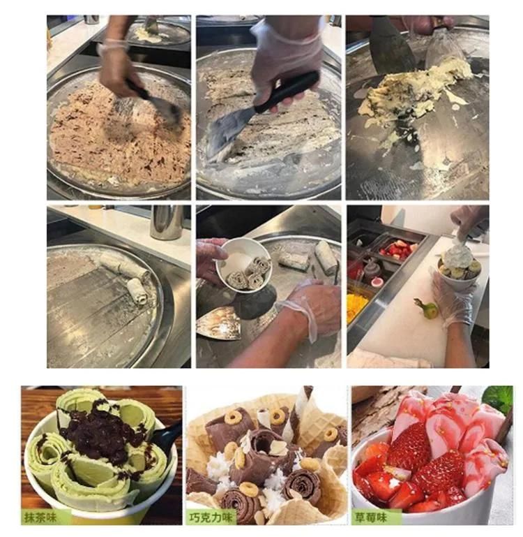 High Effiency Big Capacity Stainless Steel Fried Ice Cream Roll Machine