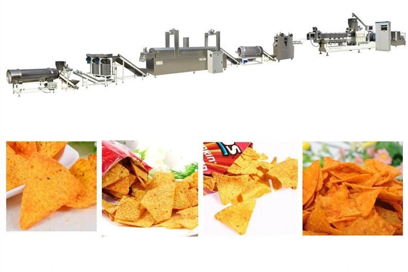 Double Screw Extruder Doritos Food Production Line