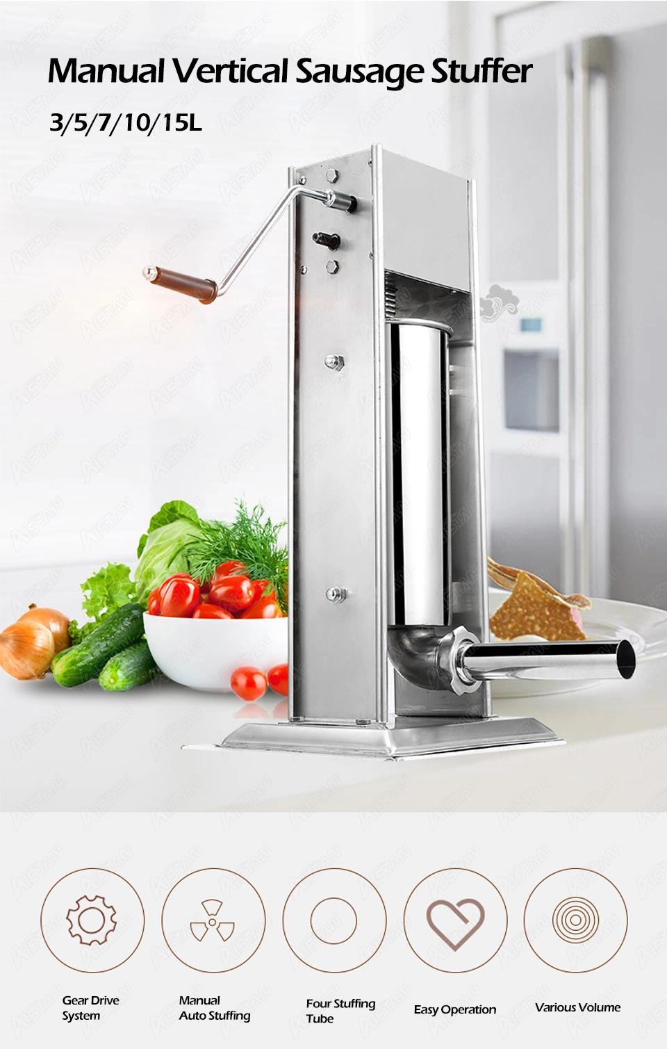 Ys5l Manual Vertical Sausage Stuffer Stainless Steel Sausage Ham Food Filling Stuffing Machine for Commercial