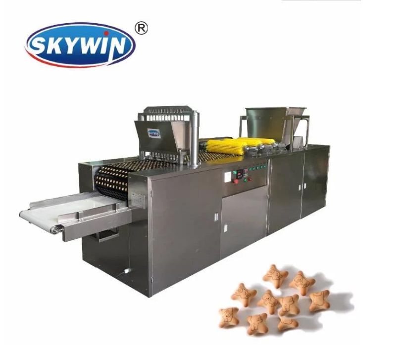 Automatic Chocolate and Cream Filling Small Hello Panda Biscuit Injection Making Machine