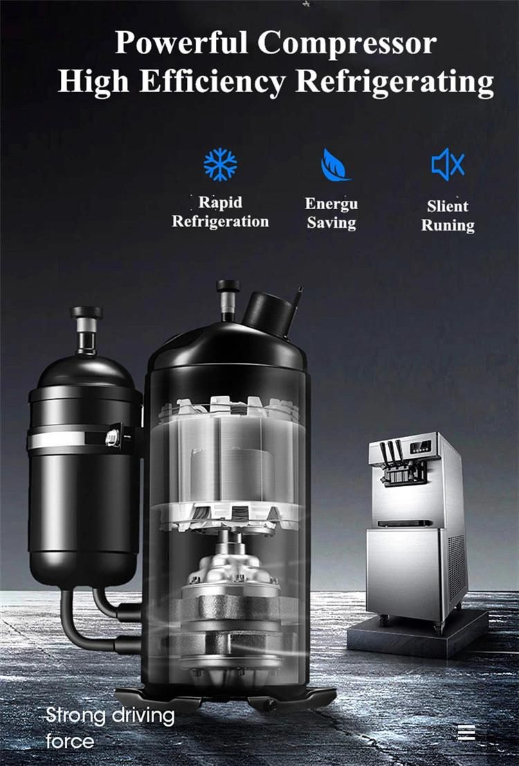 Commercial Vertical 3 Flavor Soft Serve Ice Cream Machine