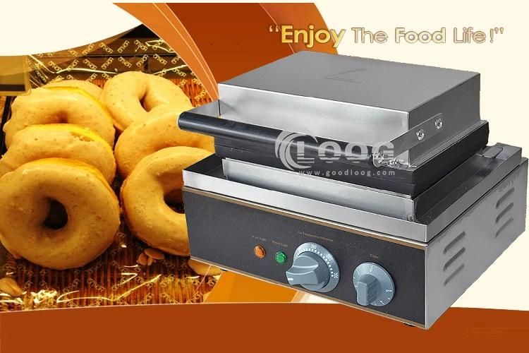 Mini Donuts Makers Stainless Steel Body Portable 6 Grids Egg Doughnut Hole Baking for Restaurant Bakery Household Waffle Baker with Adjustable Thermostat