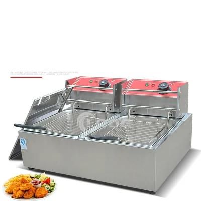 Adjustable Thermostat Kitchen Fryer French Frie Frying Machine Oven Hot Pot Fried Chicken ...