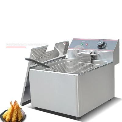 Hot Sales Big Capacity Single Basket Chips Fryer Commercial Stainless Steel Fryer Electric ...