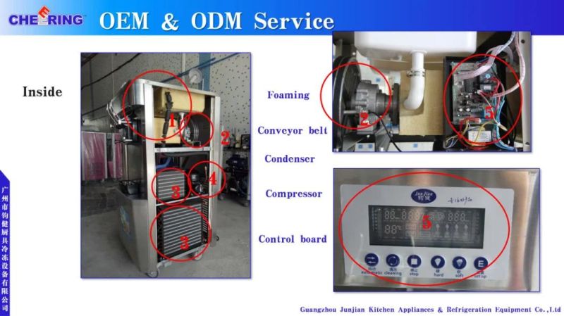 Stainless Steel Handle Commercial Precooling Air Pump Ice Cream Machine Soft Serve with CE