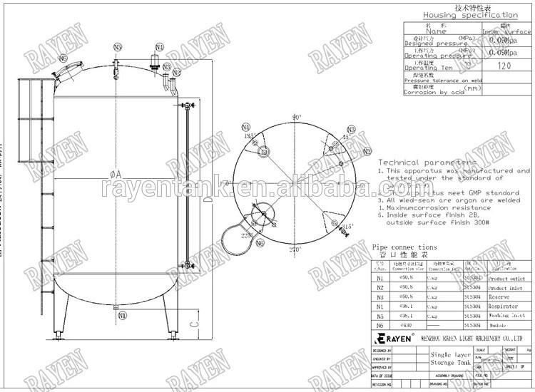 SUS304 Stainless Steel Water Tank Thermal Storage Tank