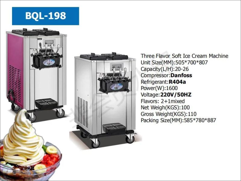 Best Price Small Soft Serve Ice Cream Machine with 3 Flavors
