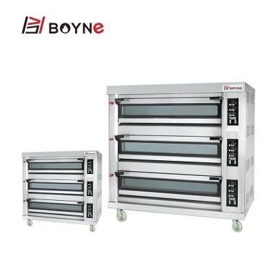Commercial Bakery Bread Shop 3 Deck 6 Trays Gas Oven
