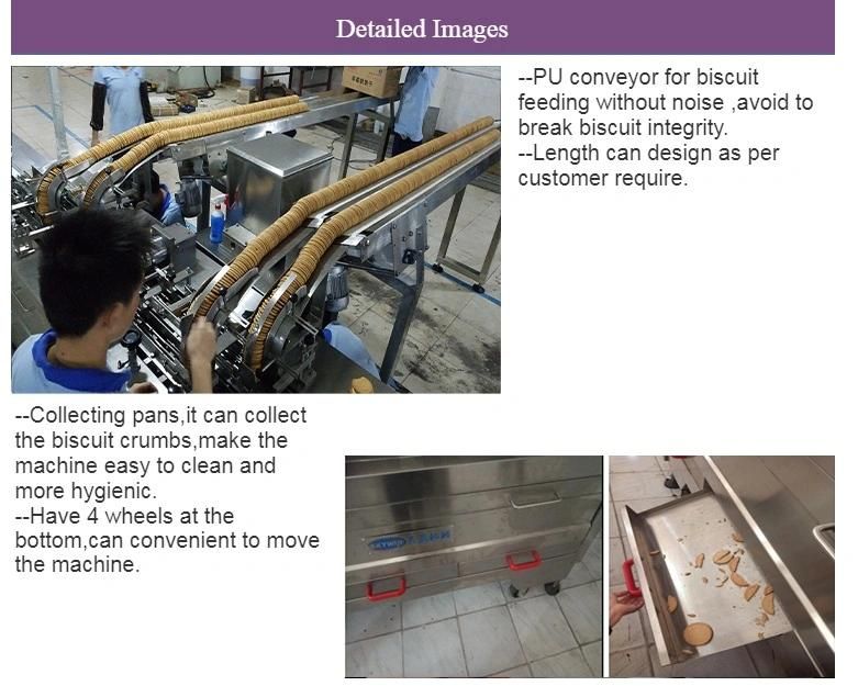 Double Lane Biscuit Sandwich Making Machine with on-Edge Packing Machine