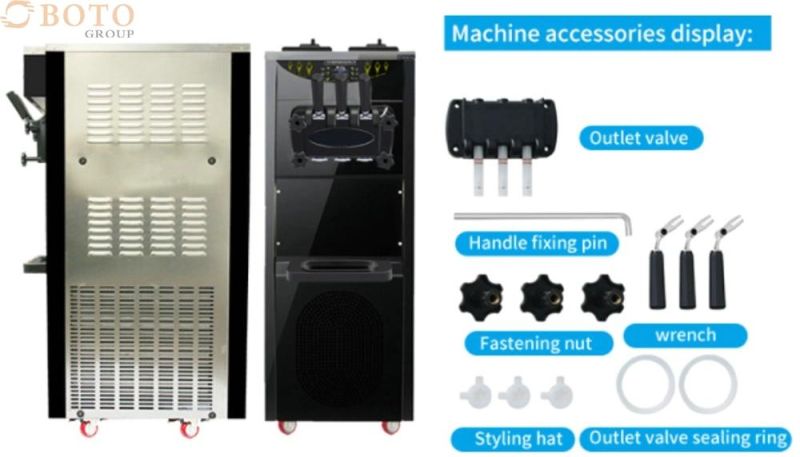 Commercial Fully Automatic Soft Ice Cream Maker Buffet Stand Ice Cream Machine