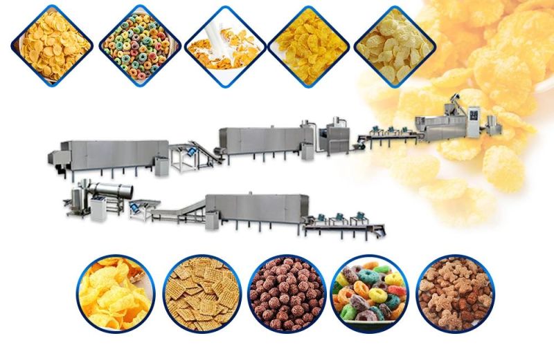 Widely Used Fully Automatic Toasted Cornflakes Making Machine Full Set Quinoa Equipment Extruded Cereal and Machinery