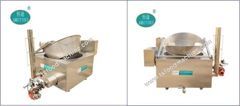 Gas Heating Coated Peanut Frying Machine Deoiling Machine and Mixing Machine