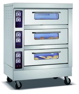Commercial Bakery Equipment Triple Deck Six Trays Gas Baking Oven for Baking Bread