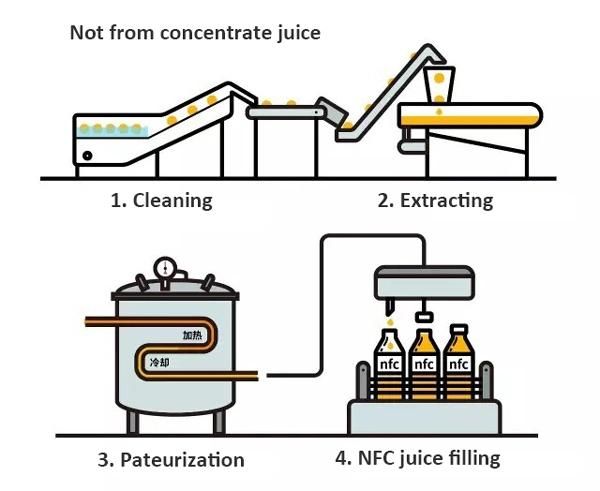 1000kgs Per Hour NFC Orange Juice Production Line Making Machines
