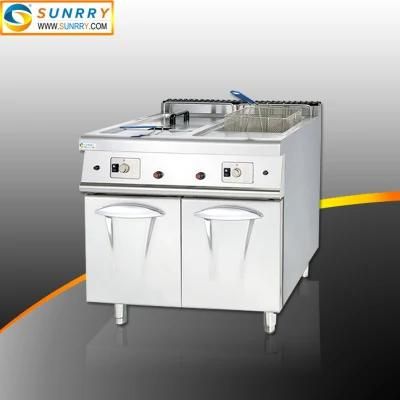Restaurant Equipment in China 2 Tanks Commercial Gas Deep Fryer