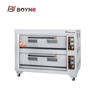 Commercial Kitchen Gas Bakery Machine Two Deck Six Tray Baking Oven