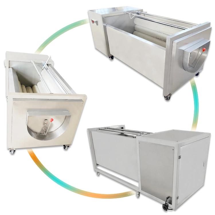 Automatic Brush Wash Machinery Commercial Ginger Peeling Machine