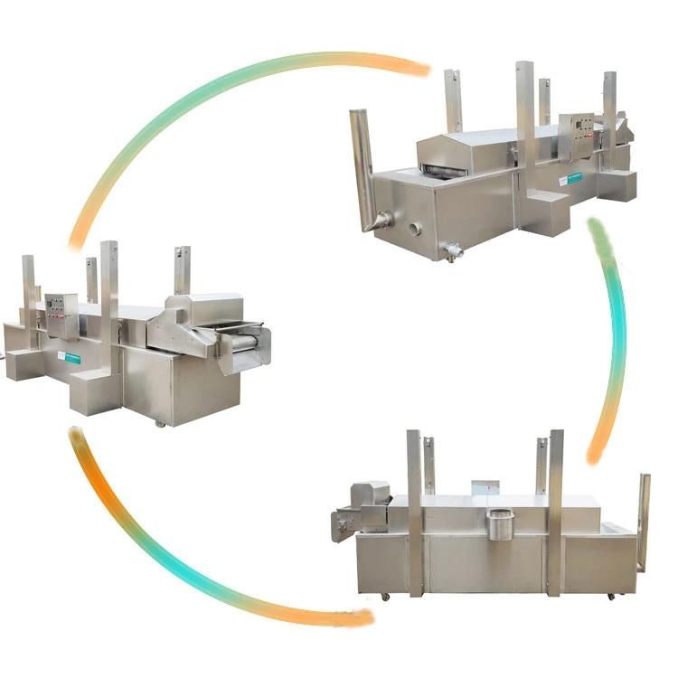 Conveyor Belt Continuous Groundnut Frying Machinery Fryer Machine