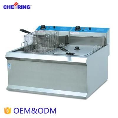 Electric Counter Top 2-Tank Fryer for Kitchen Equipment