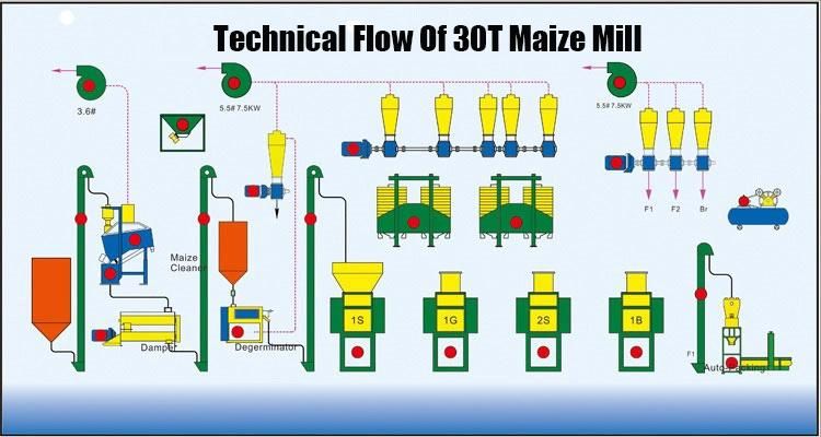2021 Hot Sale 30tpd Maize Milling Machine Flour Making Machine