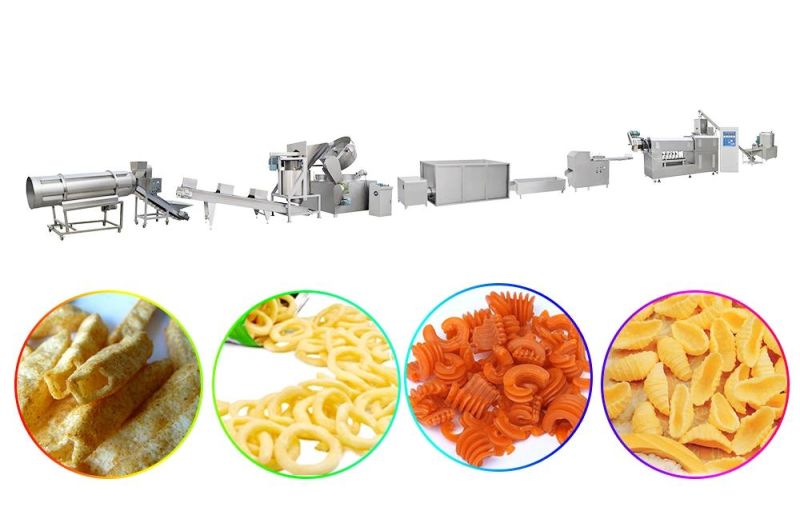 High Quality and Good Taste Fried Pellet Chips Snack Machine /Reliable Fried Bugles Machinery